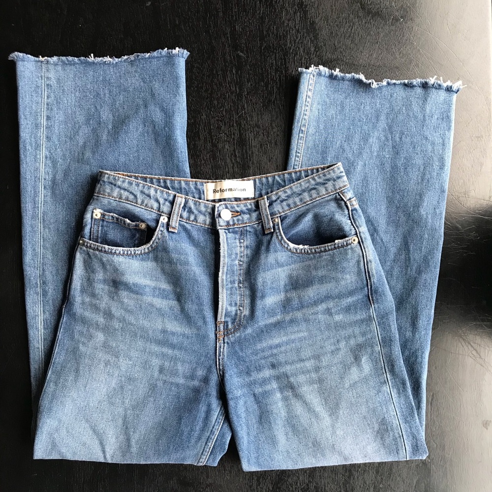 Reformation Wide Leg Crop Jeans